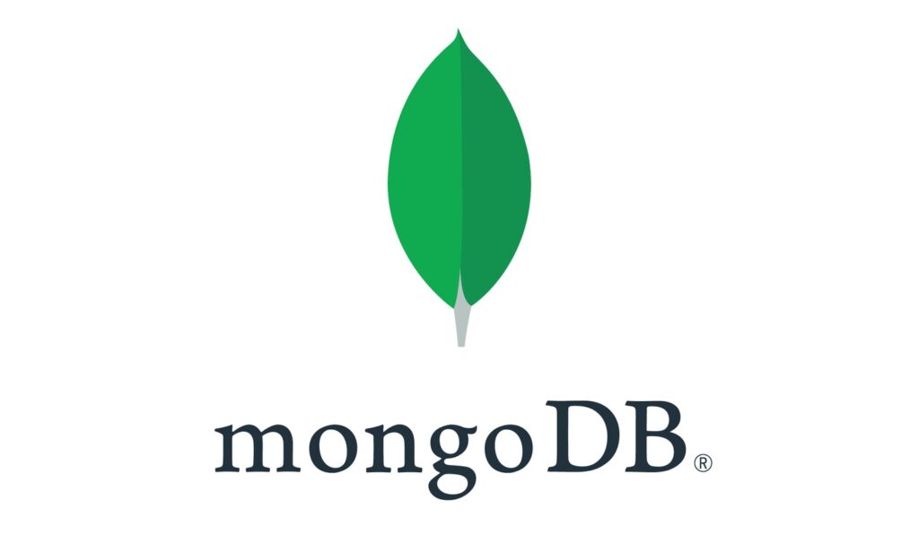 Logotipo do MongoDB com uma folha verde acima da palavra "mongoDB" em texto preto em um fundo branco, perfeito para designs de sites do Elementor.