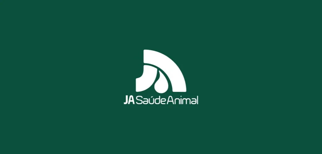 logo da ja saude animal em fundo verde escuro