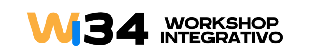 Logotipo com um "W" estilizado em laranja transformando-se em um "J" em azul, seguido pelo texto em preto "World Journal", incorporando um tema de workshop integrativo.