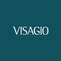 Um quadrado azul-petróleo com a palavra "VISAGIO" em letras maiúsculas brancas centralizada, que lembra a marca de um workshop integrativo.