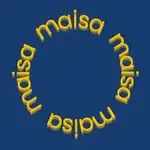 Inovação e Empreendedorismo | logo MAISA A palavra "maisa" é repetida várias vezes em amarelo, disposta em um padrão circular em um fundo azul, simbolizando o espírito colaborativo da construção de empreendimentos.