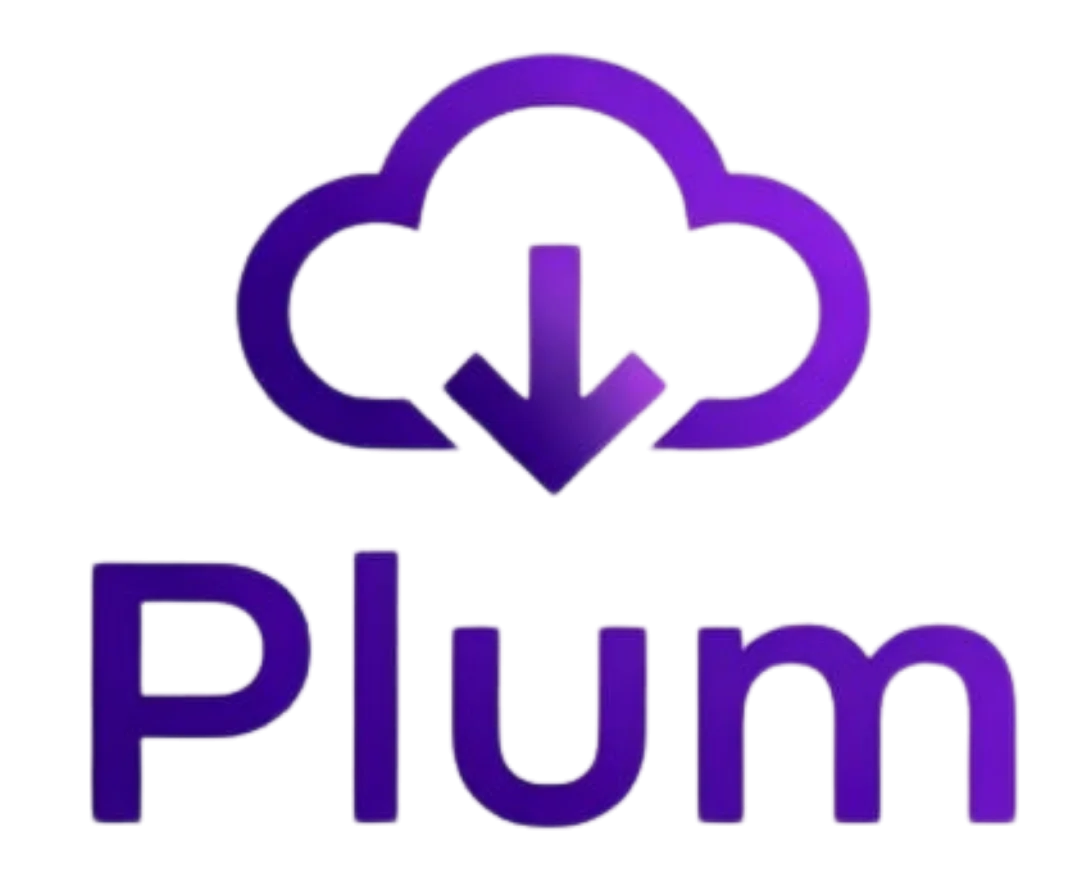 Inovação e Empreendedorismo | logo Plum e1767966308333 Nuvem roxa com uma seta para baixo acima da palavra "Plum" em texto roxo em negrito em um fundo branco, representando inovação e construção de empreendimentos.